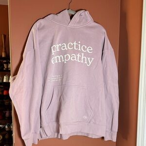 Purple Hoodie with 'Practice Empathy' Print